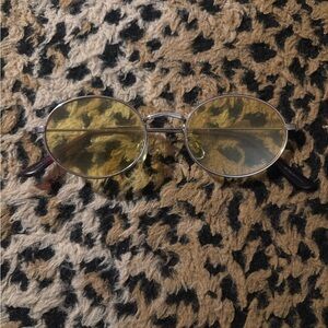 urban outfitters yellow tinted circular sunglasses
